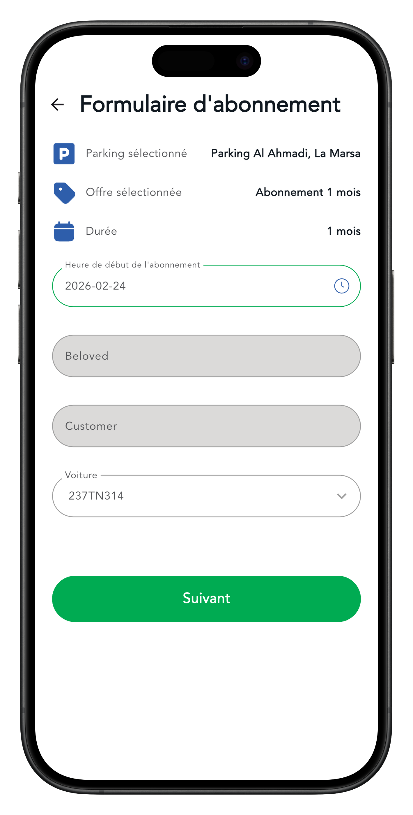 Formulaire d'abonnement